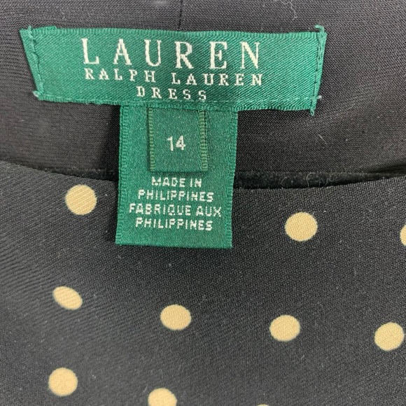 Ralph Lauren Black Polka Dot Dress size 14 - Picture 2 of 12